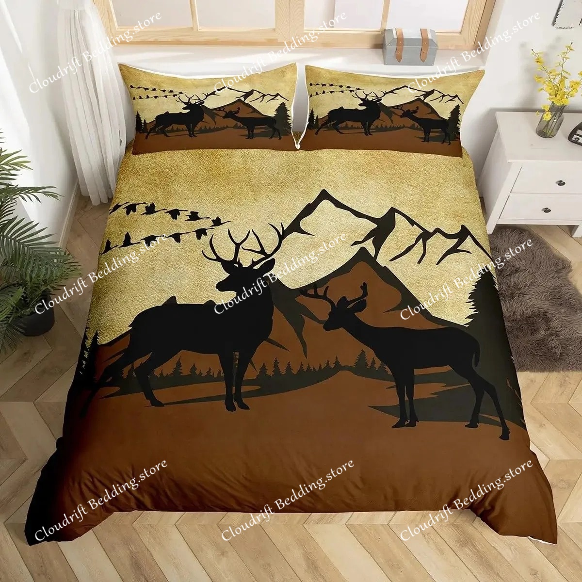 Hunting And Camping In Forest - Funda de Edredón con Diseño de
