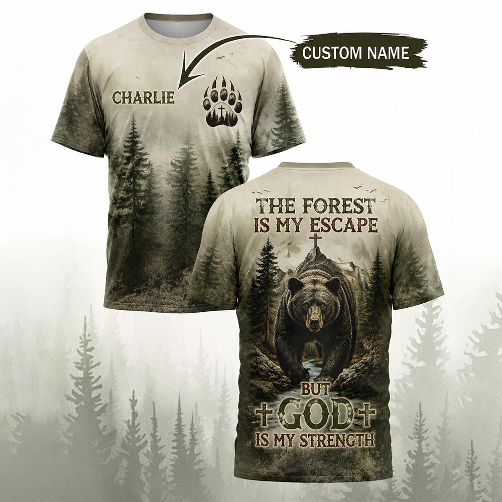 Hunting And Camping In Forest - Camiseta Vintage para Hombre con Estampado