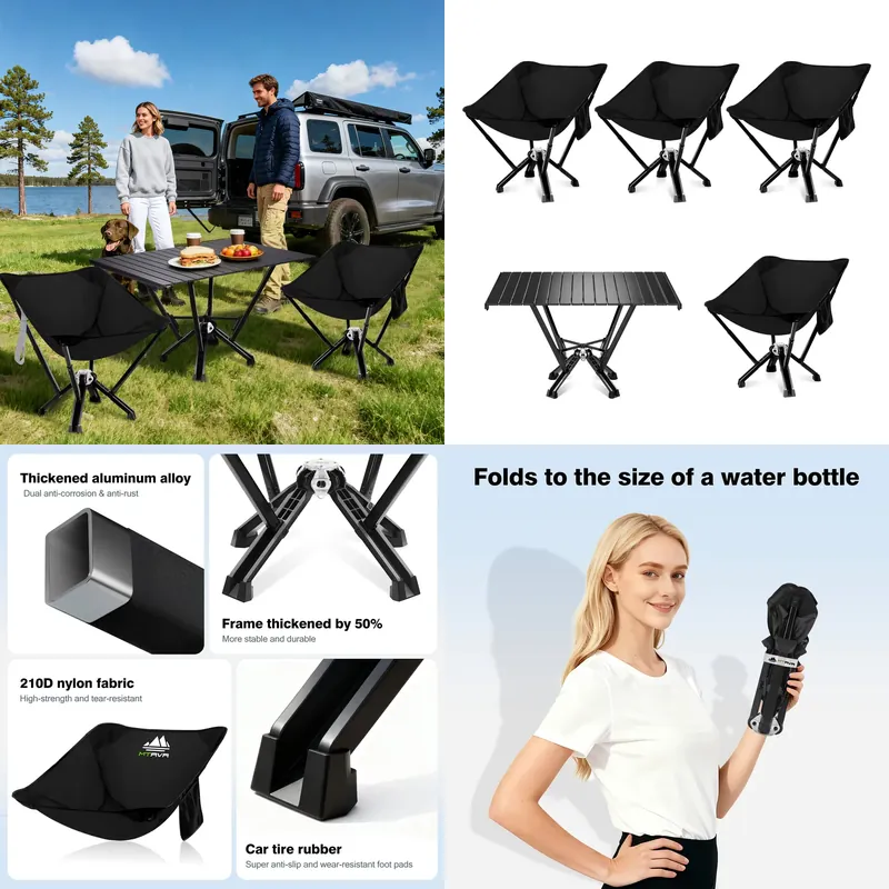 Hunting And Fishing Outdoor Chairs - Silla Plegable de Aluminio Resistente, Silla