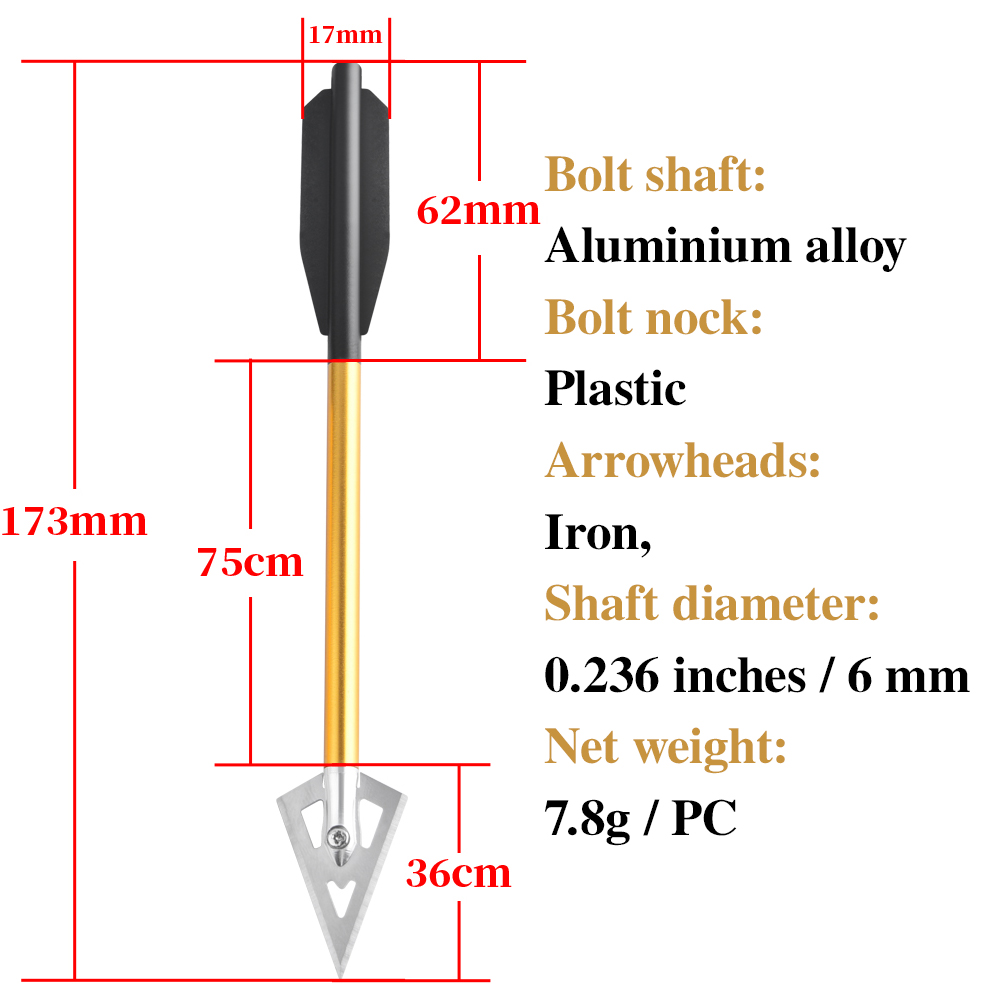 6/12 Uds flecha corta pernos d - Crossbow Bolt Broadhead reseña y precio