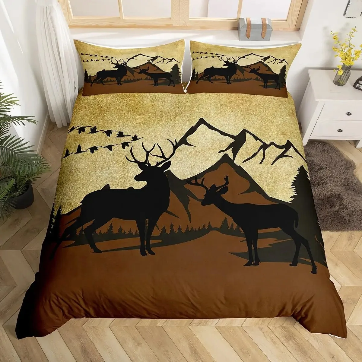 Funda nórdica de ciervo y alce - Hunting And Camping In Forest reseña y precio