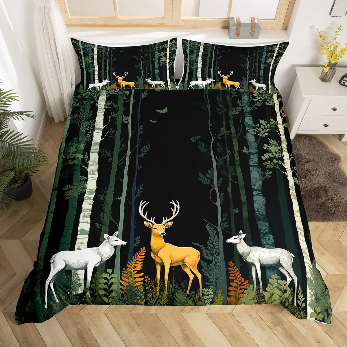 Funda nórdica de ciervo y alce - Hunting And Camping In Forest reseña y precio
