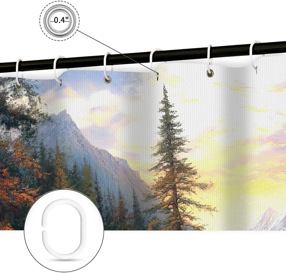 Cortina de ducha rústica con a - Hunting And Camping In Forest reseña y precio