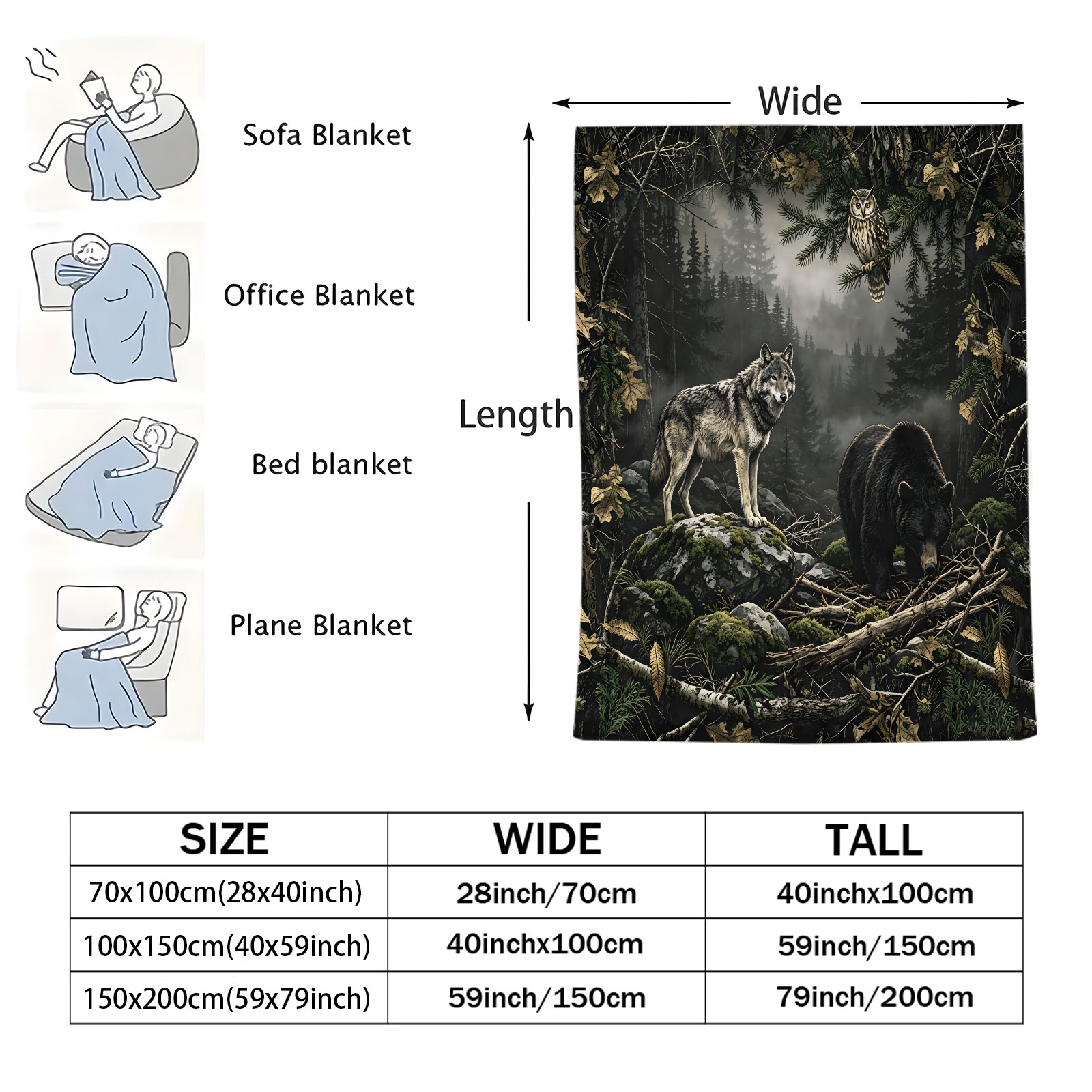 Manta de Franela con Diseño de - Hunting And Camping In Forest reseña y precio