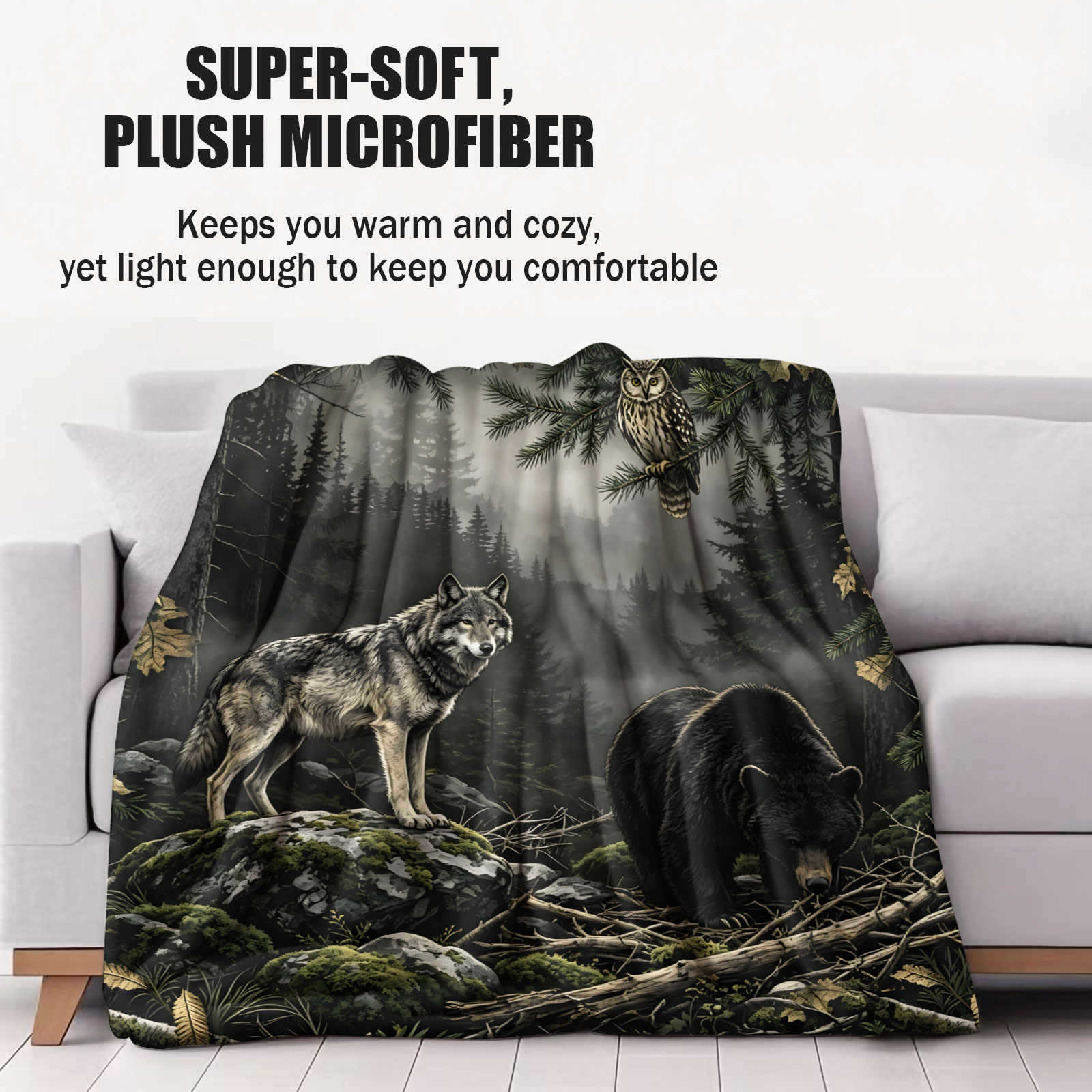 Manta de Franela con Diseño de - Hunting And Camping In Forest reseña y precio